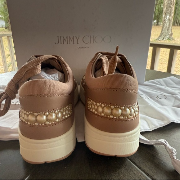 Jimmy Choo NWT X Ballet Pink Pearl Sneaker MSRP $695 - Picture 7 of 9